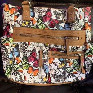 Rosetti Multicolor Butterfly Tote Bag